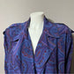 Vintage Ellen Tracy Silk Paisley Print Bomber Jacket Sz-Medium Petite