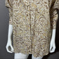 Jones New York Brown Leaf Print Cotton Button Front Shirt Sz-1X