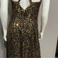 Vintage Oleg Cassini Black Gold Sequin Fit & Flare Dress Sz-12