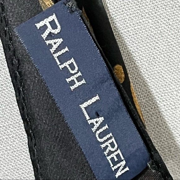 Ralph Lauren Fall Theme Brown Silk Scarf