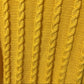 Wainscott Mustard Yellow Cotton Chunky Cable Knit Turtleneck Sz-Large