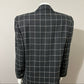 Vintage Criscione Black Windowpane Jeweled Wool Silk Blazer Sz-Large
