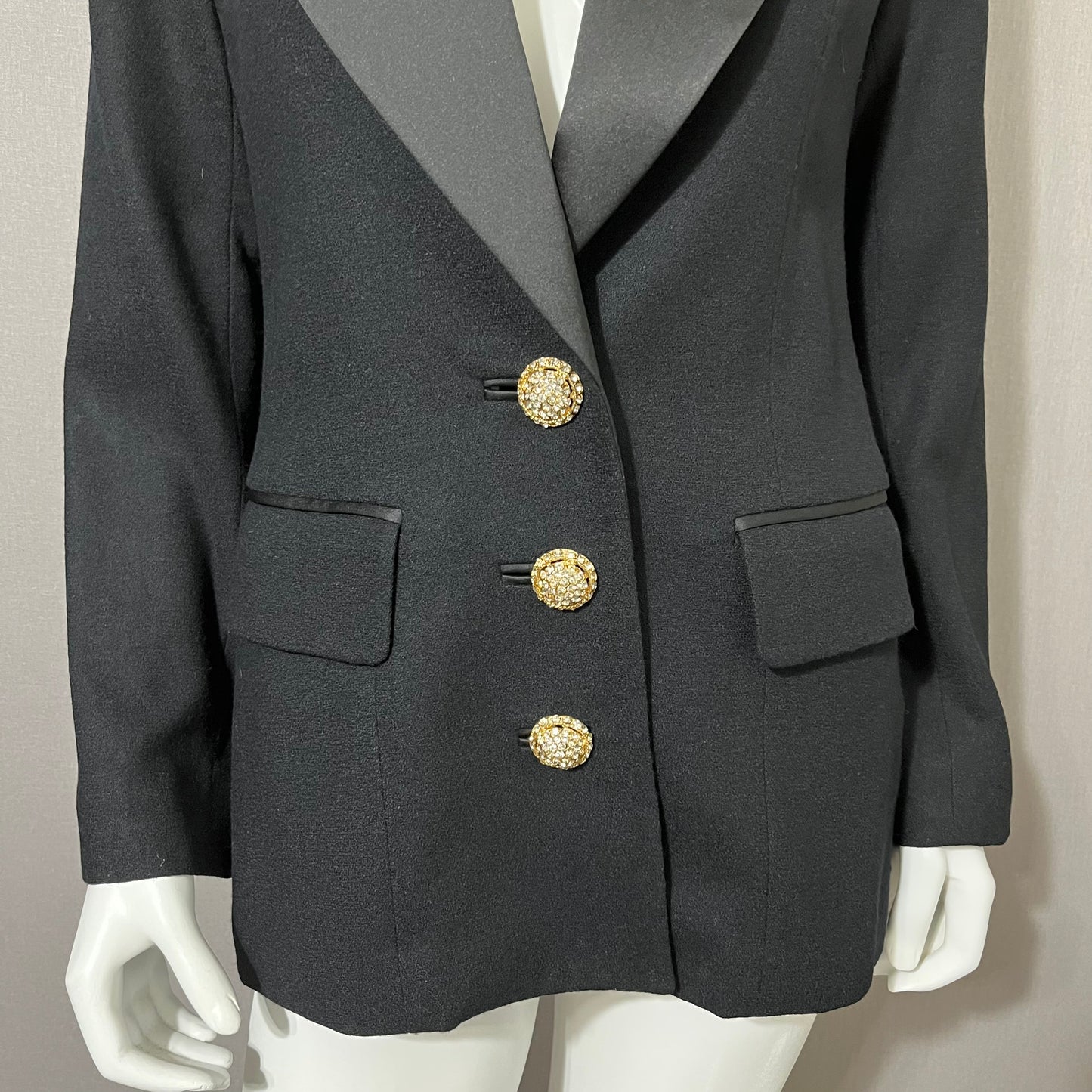 Vintage Rickie Freeman Black Wool Classy Blazer Sz-8