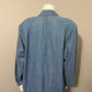 Vintage Panorama Denim Jeweled Cotton Long Sleeve Midi Dress Sz-Large