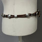 Tony Lama Brown Leather Silver Hardware/Buckle Skinny Belt Sz-32