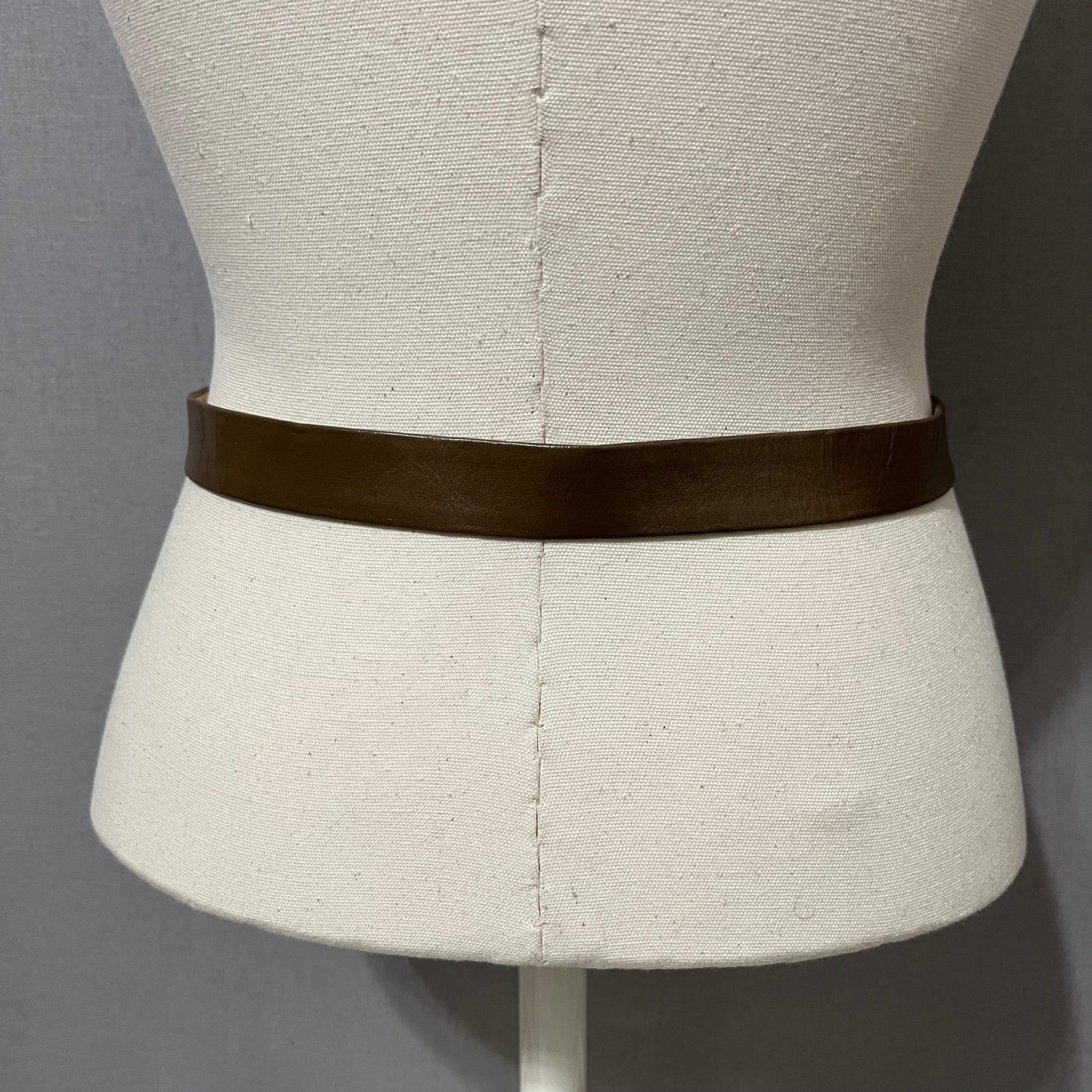 Vintage Accessocraft Taupe Double XX Skinny Leather Adjustable Belt