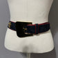 Vintage Escada Blue Suede With Red Leather Trim Belt Sz-40