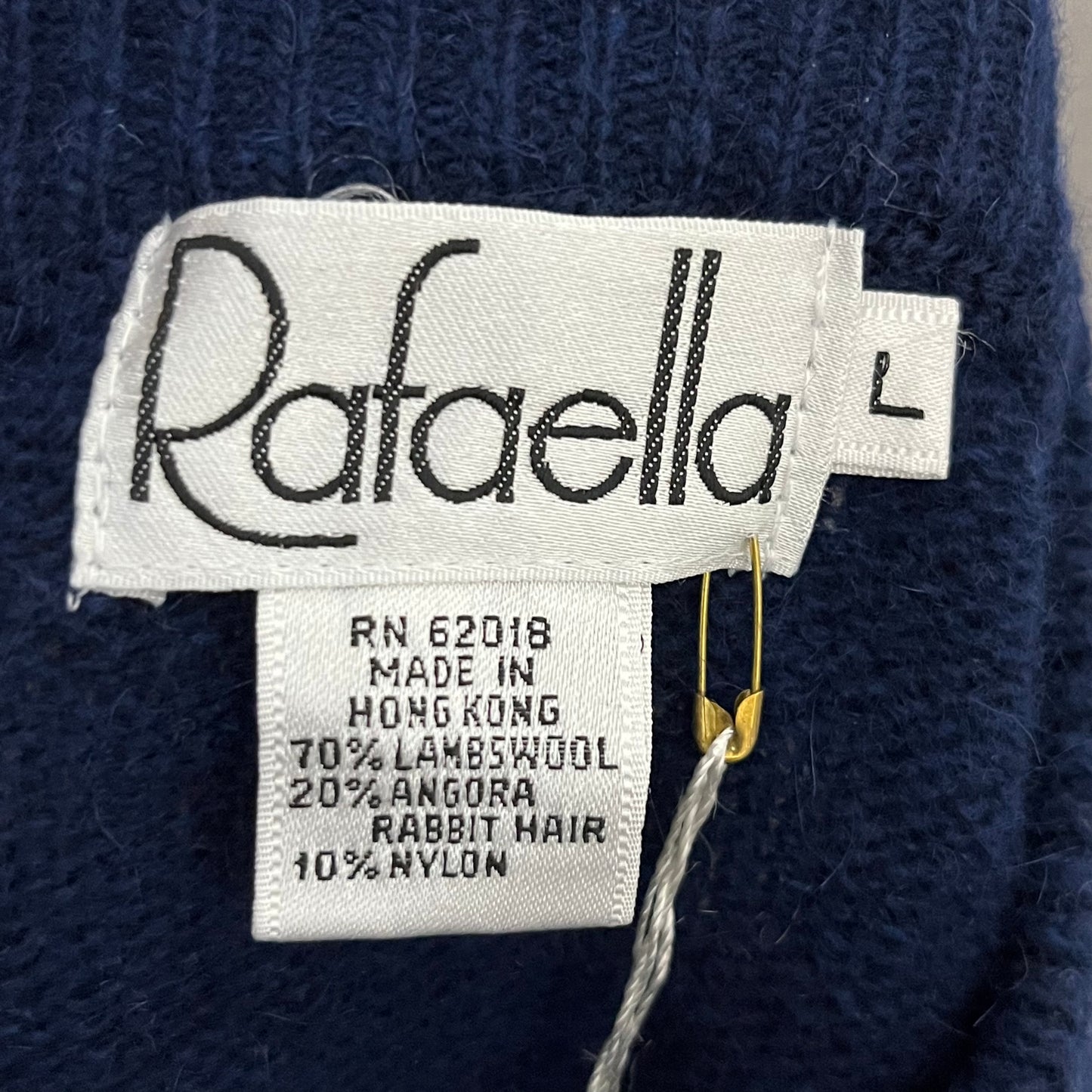 Vintage Rafaella Blue Mohair Blend Argyle Print Sweater Sz-Large