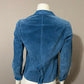 Vintage CHI by Carlos Falchi Blue Suede Leather Jacket Sz-Xtra Small
