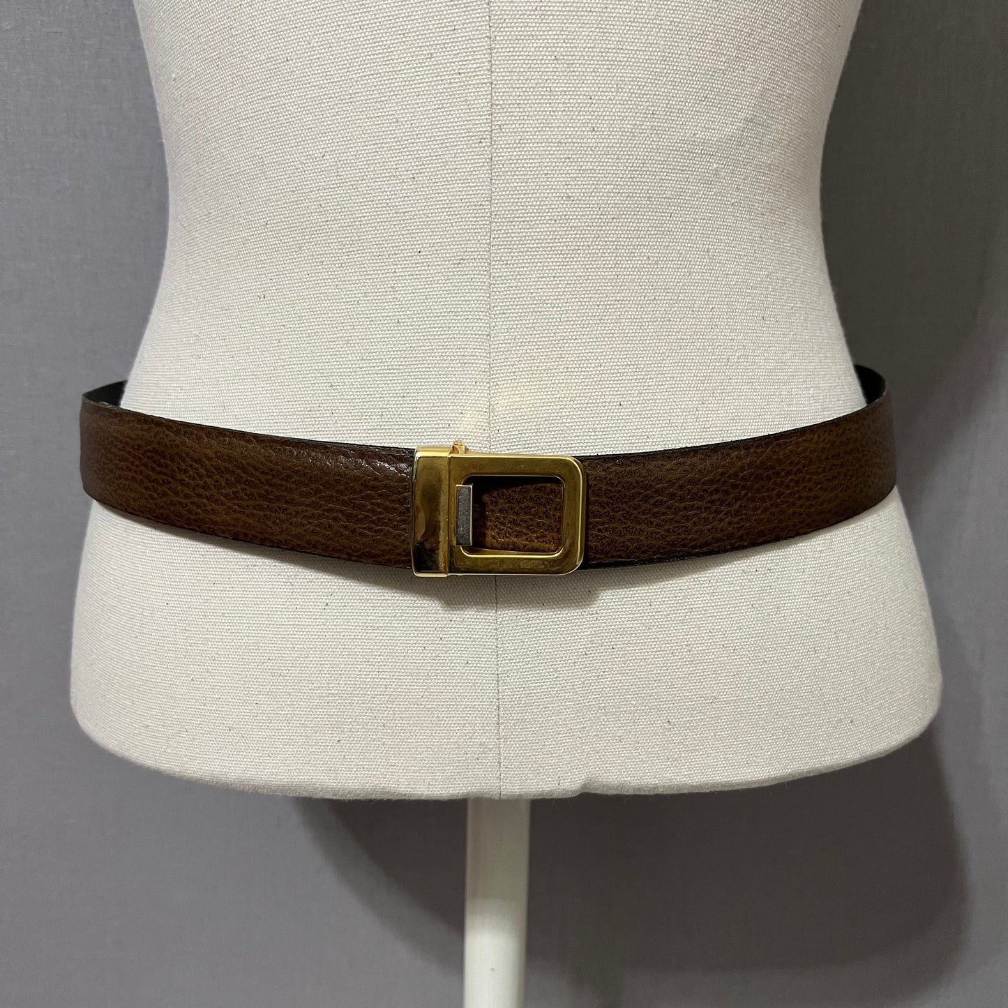 Vintage Black/Brown Reversible Leather Belt Sz-Medium/Large