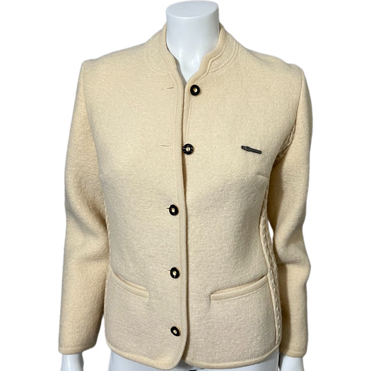 Cream Pure New Wool Blazer/Jacket Sz-Medium