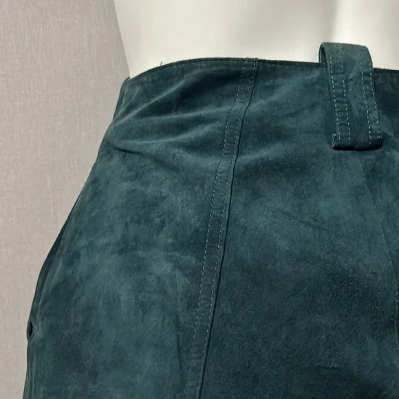 Vintage Pia Rucci Green Suede Leather Pants Sz- 12