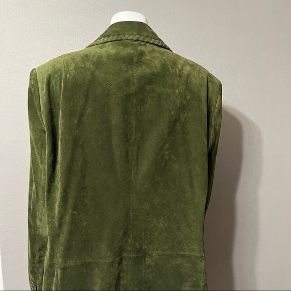 Lord & Taylor Green Suede Leather Blazer/Jacket Sz-22W