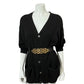 Vintage Folio Black 100% Cashmere Button Front Boyfriend Cardigan Sz-Xtra Large