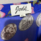 Jode Royal Blue | Pink Silk Pom Pom Tunic Top 3/4 Sleeve Sz Extra Large