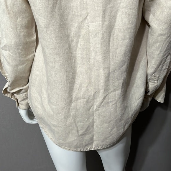 Liz Claiborne Tan Linen 2 Piece Top Set Sz- Small