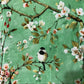 Amaya Green Floral Silk Print Tunic Top with Beads & Embroidered Sz Medium