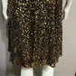Vintage Oleg Cassini Black Gold Sequin Fit & Flare Dress Sz-12