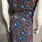Floral V-Neck 100% Cotton Multicolored Maxi Wrap Dress Sz-Medium