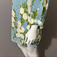 Amaya Light Blue Floral Embroidered Tunic Top 3/4 Sleeve Sz-Medium