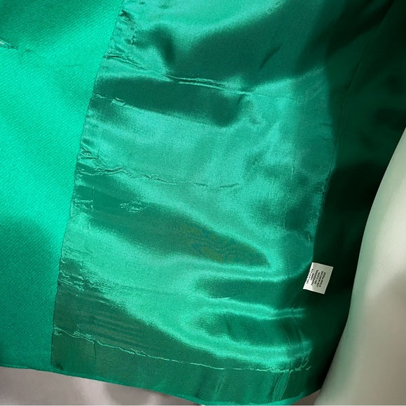 Alfred Dunner Emerald Green 100% Wool Blazer Sz-12