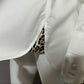 Chico’s White with Leopard Pocket Cotton Button Front Shirt Sz 1 (Medium)