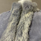 Vintage Revue Light Blue Rabbit Fur Trim Suede Leather Sz-6