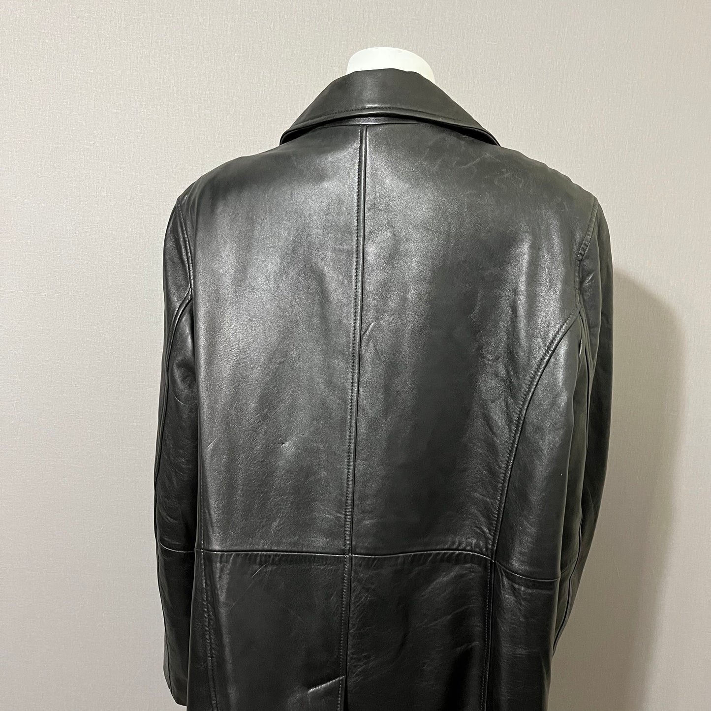 III State Black Longline Leather Jacket Sz-1X