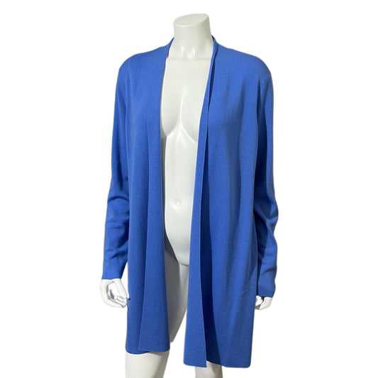 Eileen Fisher Periwinkle Merino Wool Longline Cardigan Sz-Lg NWT