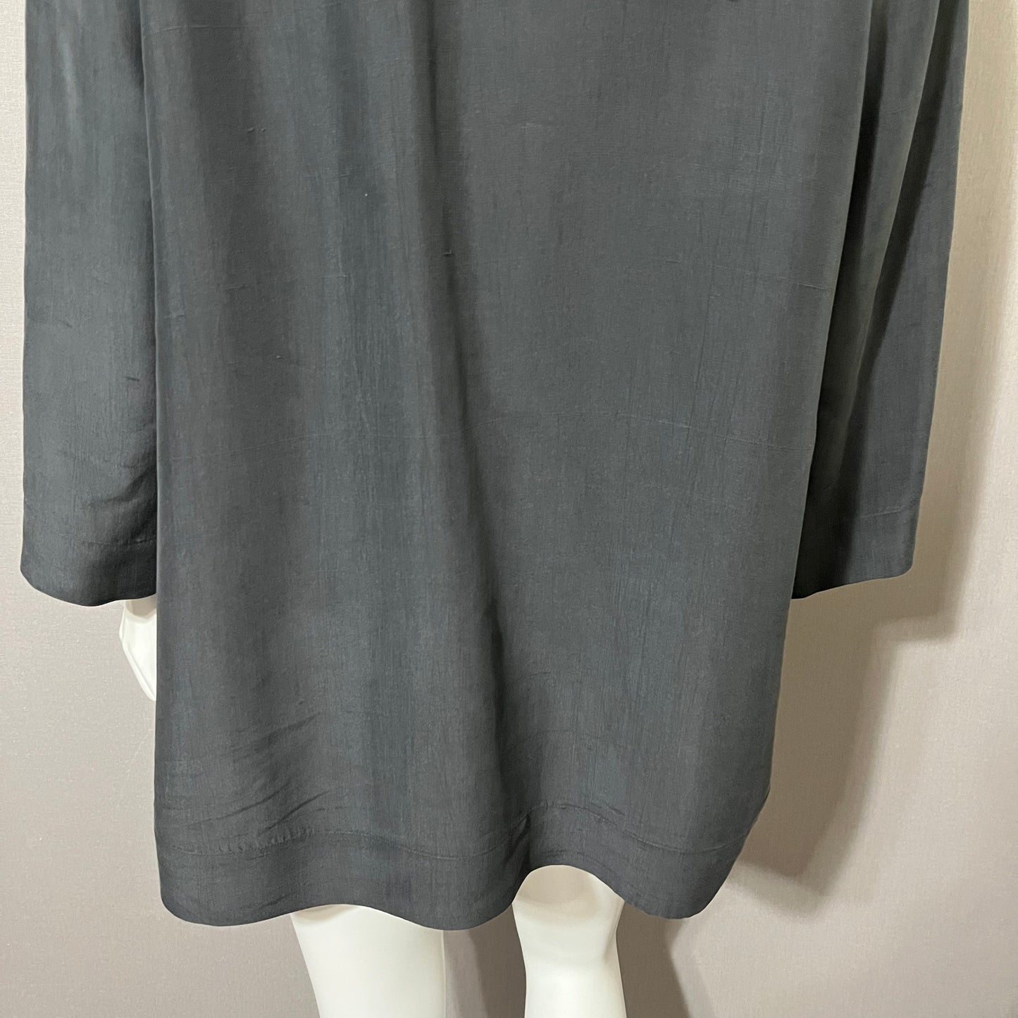 Eileen Fisher Slate Gray Silk Tunic Top Sz-Large