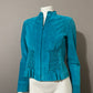Vintage Yvonne & Marie Turquoise Suede Leather Jacket Sz-4