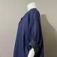 Bella Tu by Gorsuch Navy Blue Beaded Linen Tunic Top Sz-Large/XL