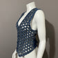 Vintage Denim Rare Open Stitched Cotton Vest Sz-Medium