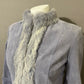 Vintage Revue Light Blue Rabbit Fur Trim Suede Leather Sz-6