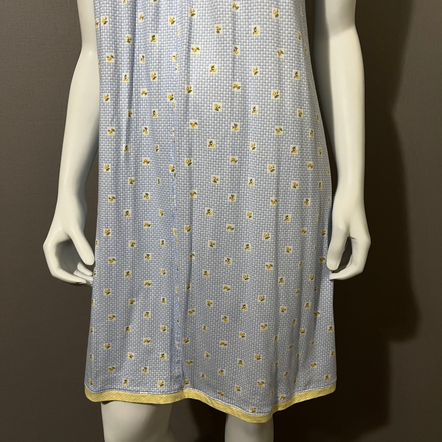 Carole Hochman Blue | Yellow Floral Cotton Nightgown Sz-Medium