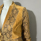 Vintage CHI-Carlos Falchi Brown Snake Scale Print Suede Leather Jacket Sz-Xtra Small