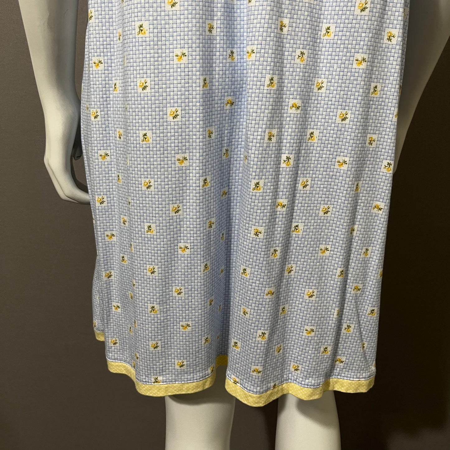 Carole Hochman Blue | Yellow Floral Cotton Nightgown Sz-Medium