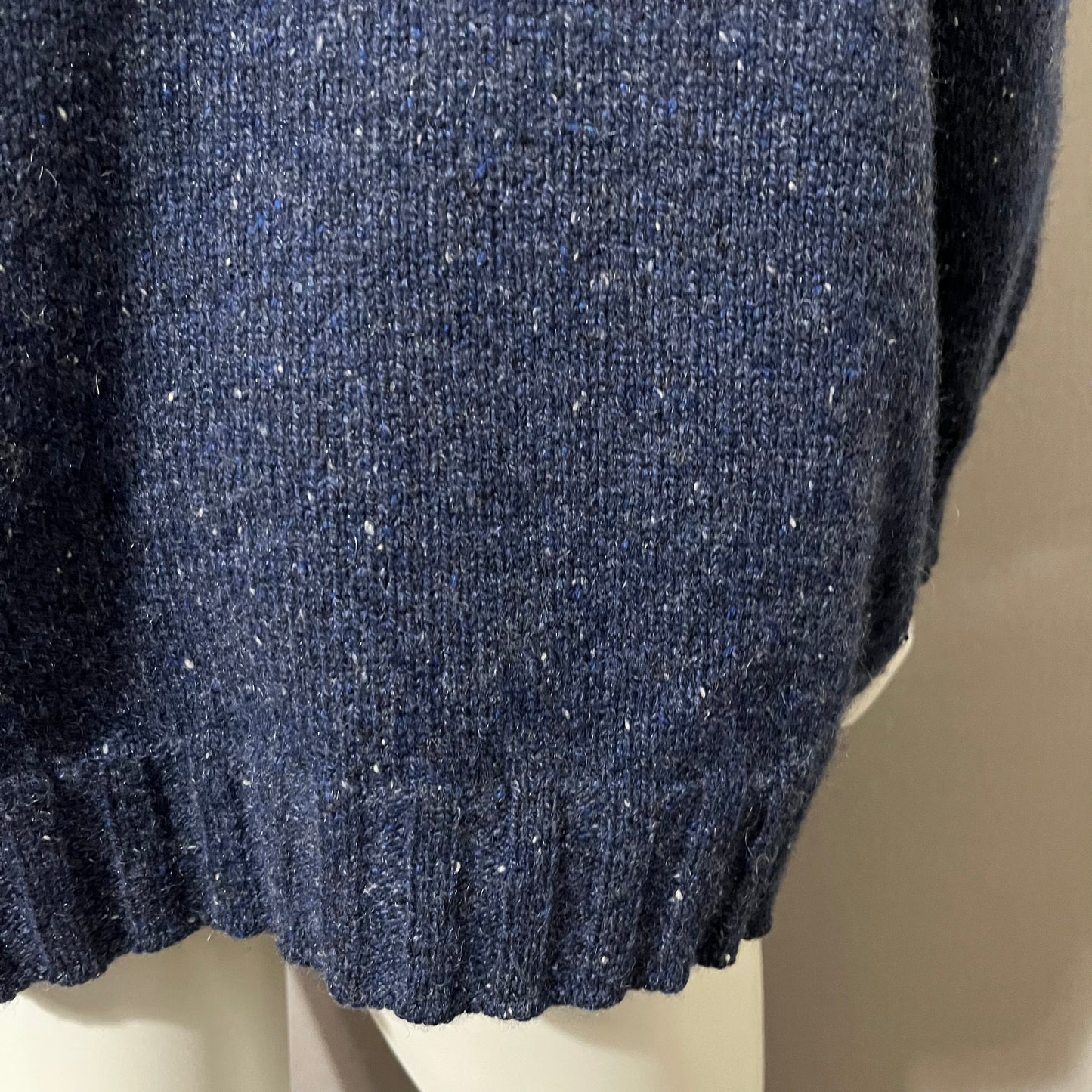 Johnstons Cashmere Blue Marled Chunky Turtleneck Sweater Sz-Lg-XL