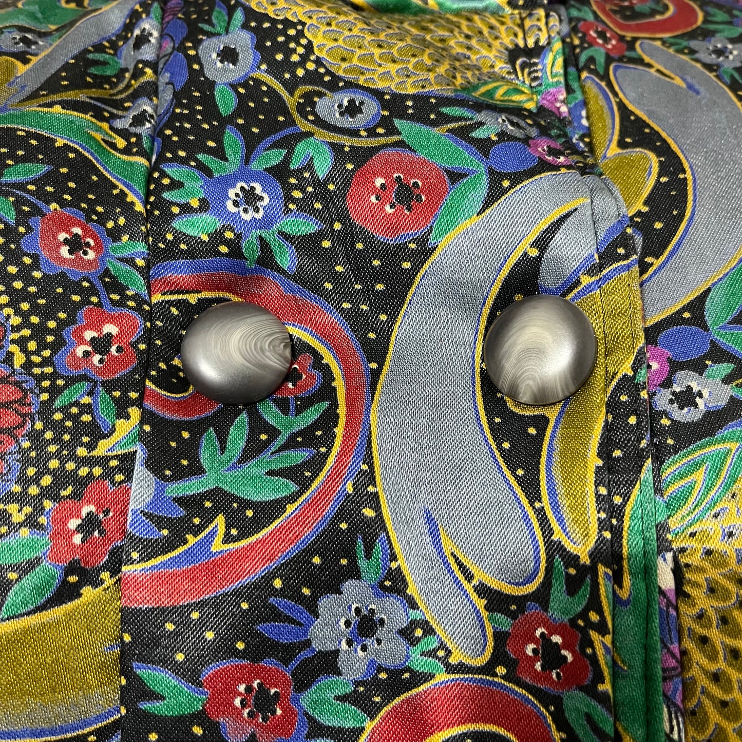 Vintage Bill Blass Paisley Peacock Feather Down Winter Coat Sz-Medium
