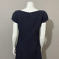 Vintage Carolyne Roehm Navy Shift Drop Waist Pleated Hem Dress Sz-10
