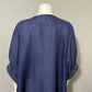 Bella Tu by Gorsuch Navy Blue Beaded Linen Tunic Top Sz-Large/XL