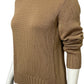 Blue 100% Lana Wool Camel Tan Turtleneck High Low Sweater Sz-Medium