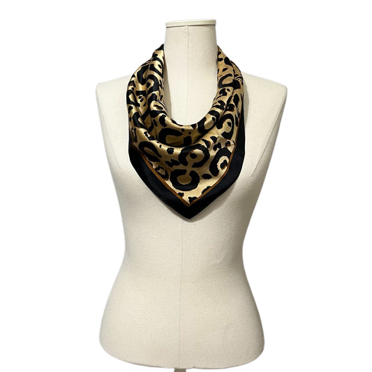 Coach Brown/ Black 100% Silk Cheetah Print Scarf