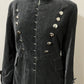Newport News Black Cotton Velvet Military Longline Jacket Sz-14