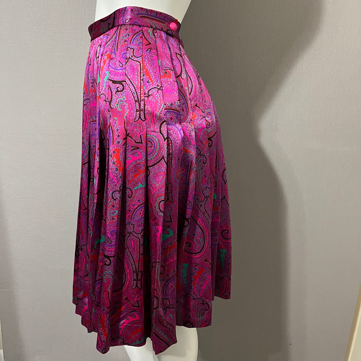 Vintage Carlisle 100% Silk Paisley Print Skirt Sz-8