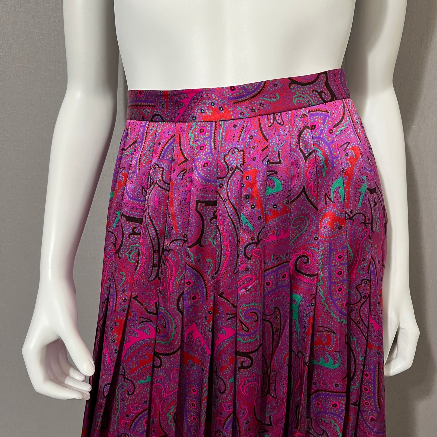 Vintage Carlisle 100% Silk Paisley Print Skirt Sz-8