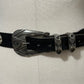 Vintage Doppia Vita Leather Brown/ Black Belt Sz-Large