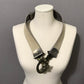 Chico’s Silver Gold Tone Jewel Stones Push Pull Adjustable Wide Chunky Belt Sz-S