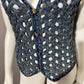 Vintage Denim Rare Open Stitched Cotton Vest Sz-Medium