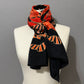 Gottex Tomato/Black/Navy/Gray 100% Silk Made In Italy Scarf